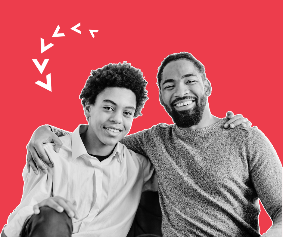 Dad and Son Smiling