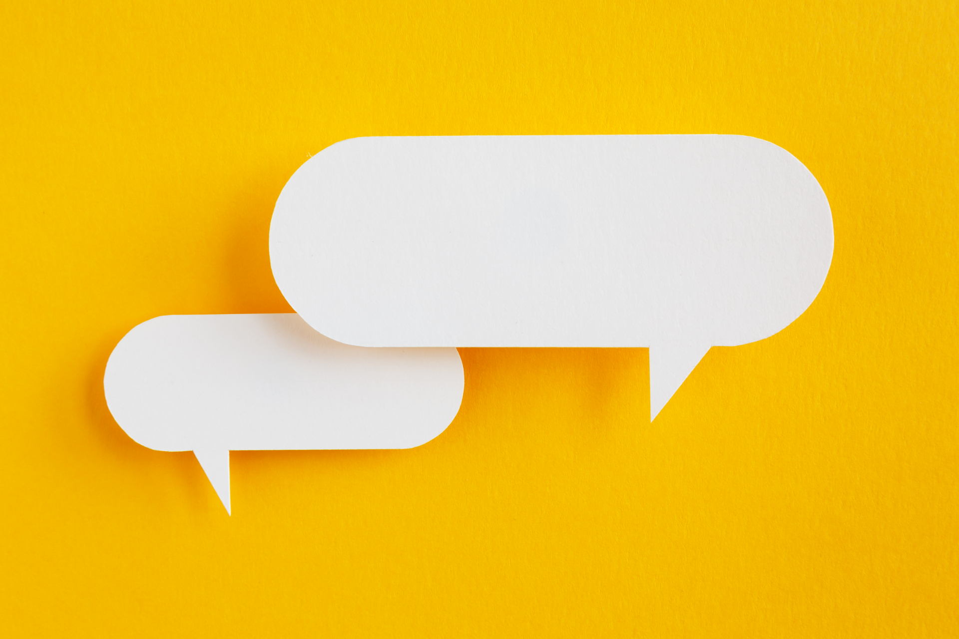 Speech Bubbles on Yellow Background