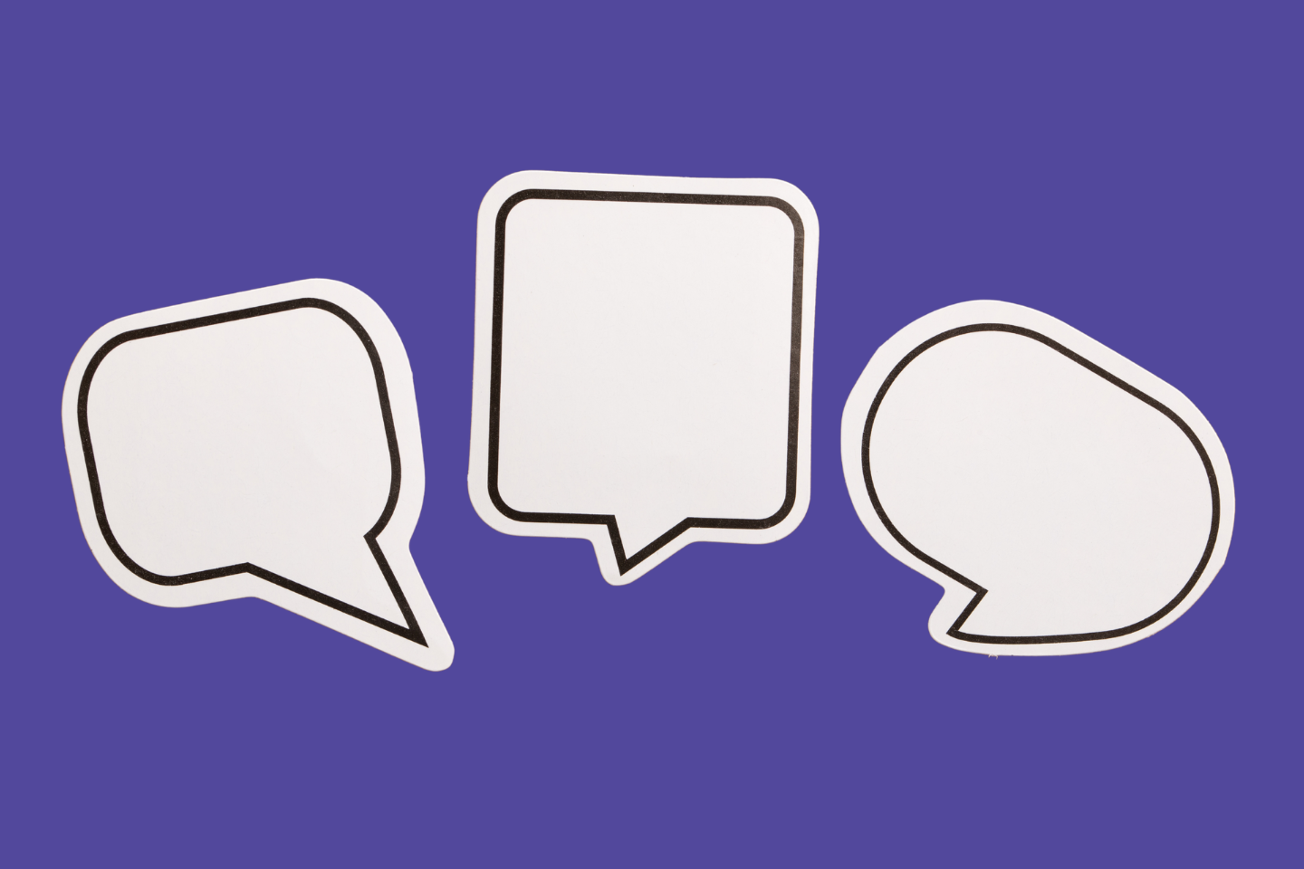 Speech bubbles on purple background